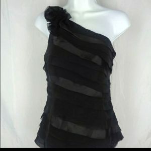 White House Black Market tiered one shoulder top